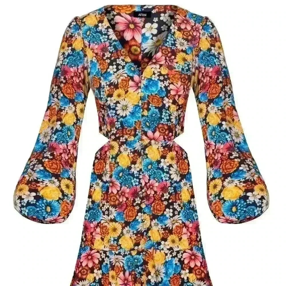 AFRM | Anthropologie | Monna Dress in Multi Wildflower Bouquet | Small | NWT | - Picture 4 of 6